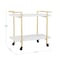 Martha Stewart Liam 2-Tier White Mobile Office Storage and Printer Cart w/Polished Brass Frame NAN-JH-17107-WH-GLD-MS - alternate 2